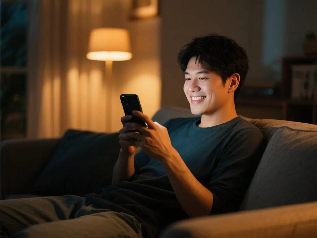 User enjoying mobile experience